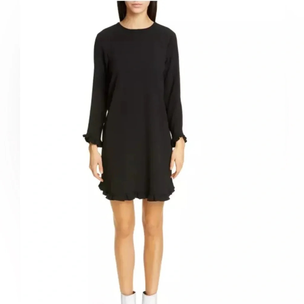 GANNI Clark Long  Sleeve Dress in Black NWT